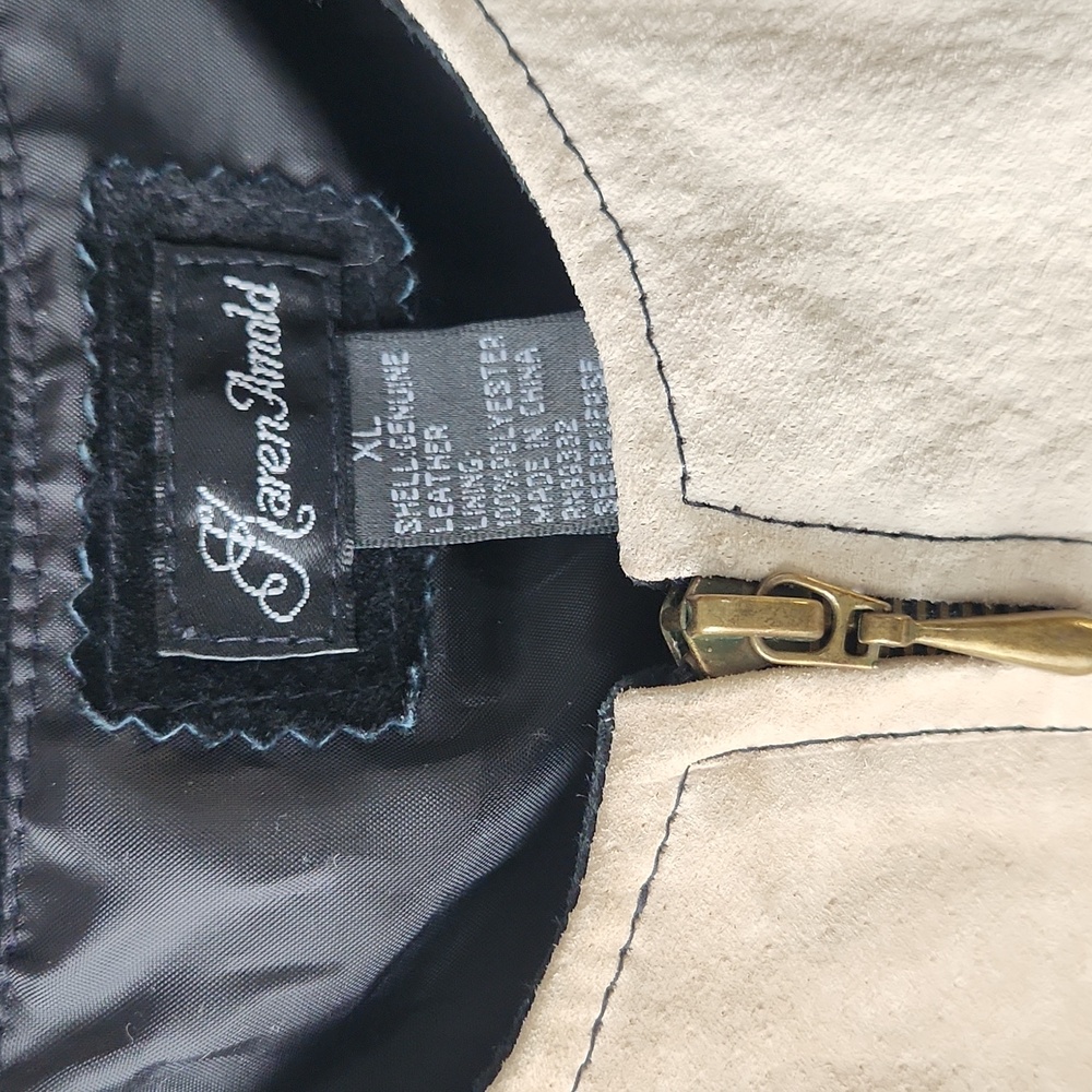 Vintage Karen Arnold Leather Patchwork Zip Up Jacket Size XL - Picture 3 of 14